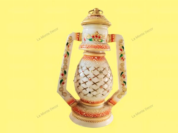 Decorative Painted Marble Lantern - Image 2