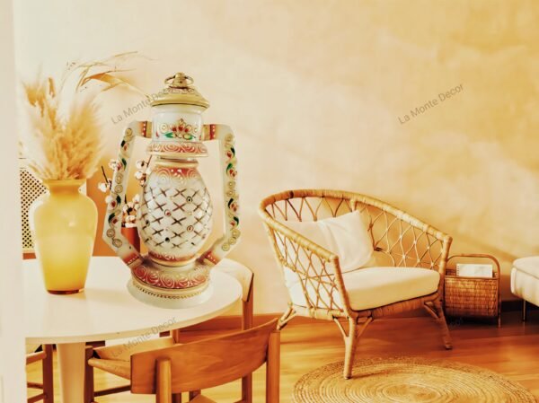 Decorative Painted Marble Lantern - Image 5