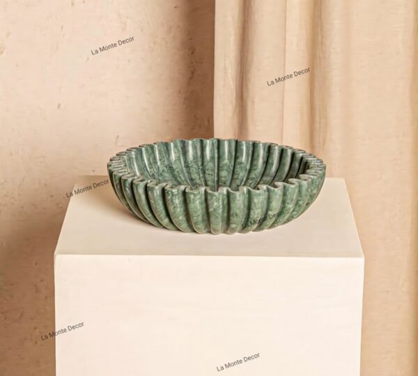 Green Marble Ruffled Wash Basin - Image 5