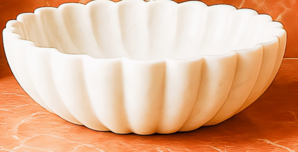 Marble Flower Scallop Marble Wash Basin - Image 8