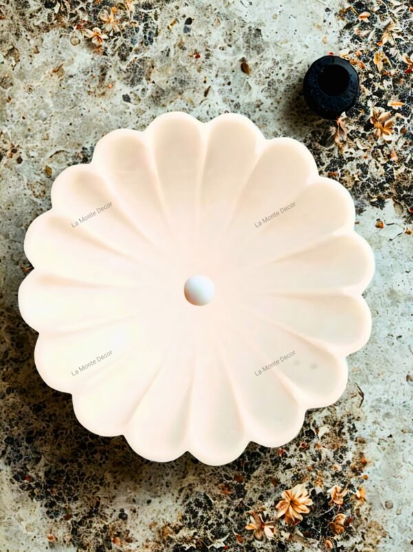 Marble Flower Scallop Marble Wash Basin - Image 6