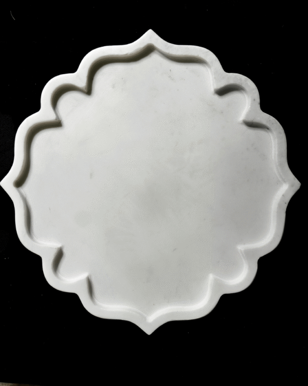 Antique White Carved Shape Tray - Image 2