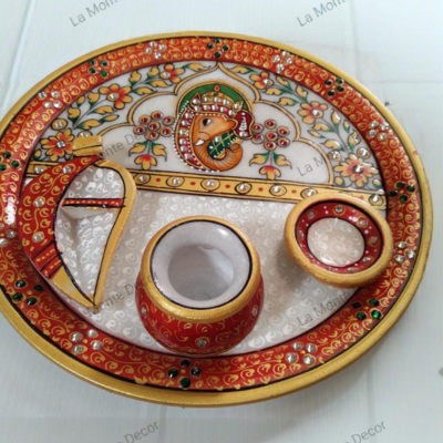Marble Pooja Thali / Blessing art