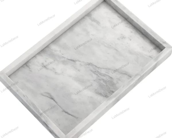 Natural Marble Tray for Desktop/Kitchen/Vanity/Bathroom