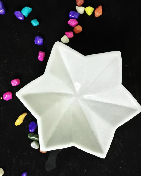 Decorative Star Lotus Shape Ruffle Bowl Fruit Bowl - Image 2
