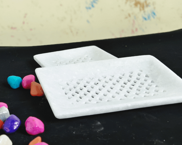 Natural White Marble Soap Dish - Image 3