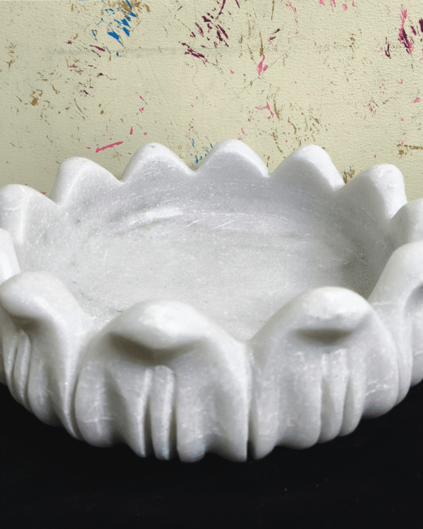 White Marble Lotus Bowl | Flower Bowl - Image 3
