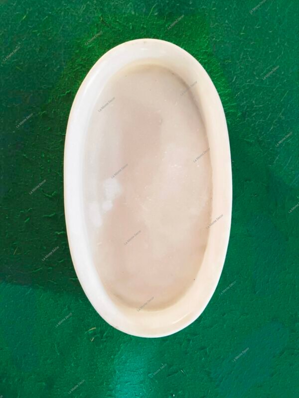 White Marble Oval-Shaped Platter - Image 2