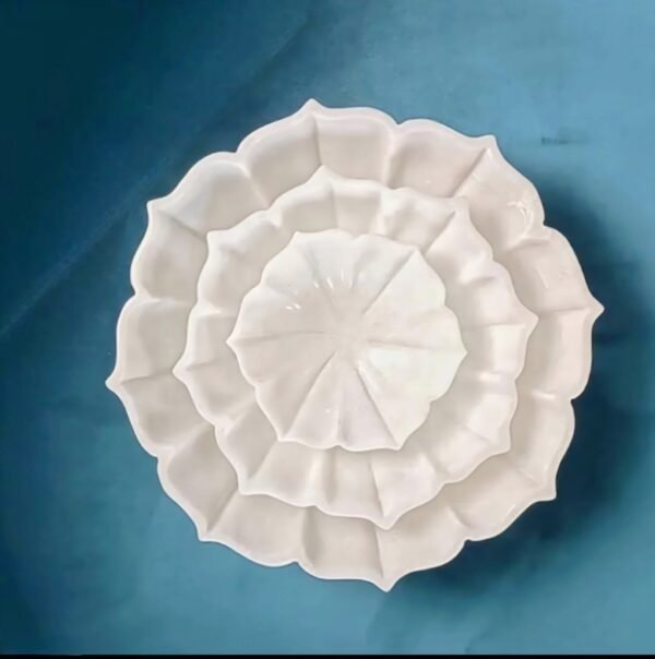 White Marble Urli Flower Bowl - Image 2