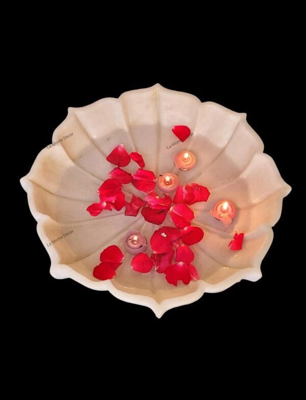 White Marble Urli Flower Bowl - Image 5