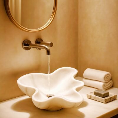 Amoeba Style Marble Wash Basin