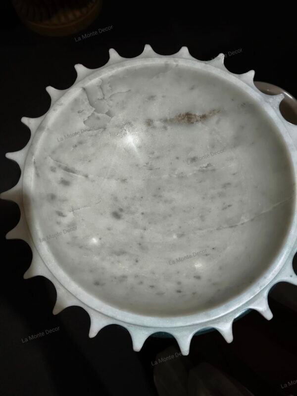 White Marble Decorative Sun Bowl - Image 5