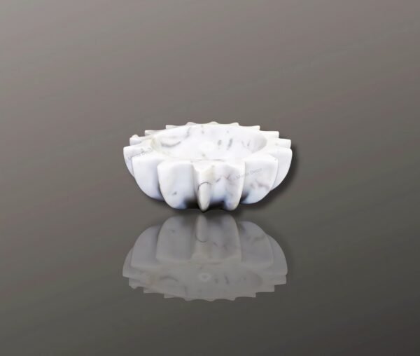 White Marble Decorative Sun Bowl - Image 2