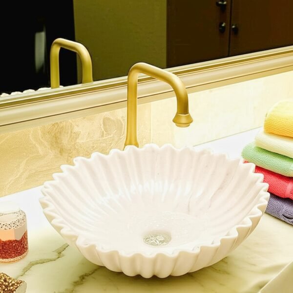 White Ruffle Wash Basin - Image 6
