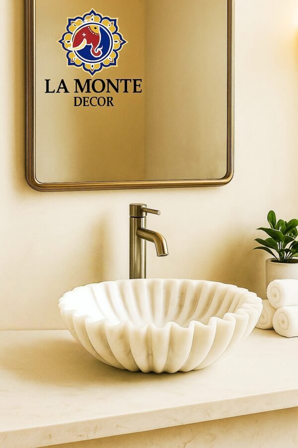 White Ruffle Wash Basin - Image 5