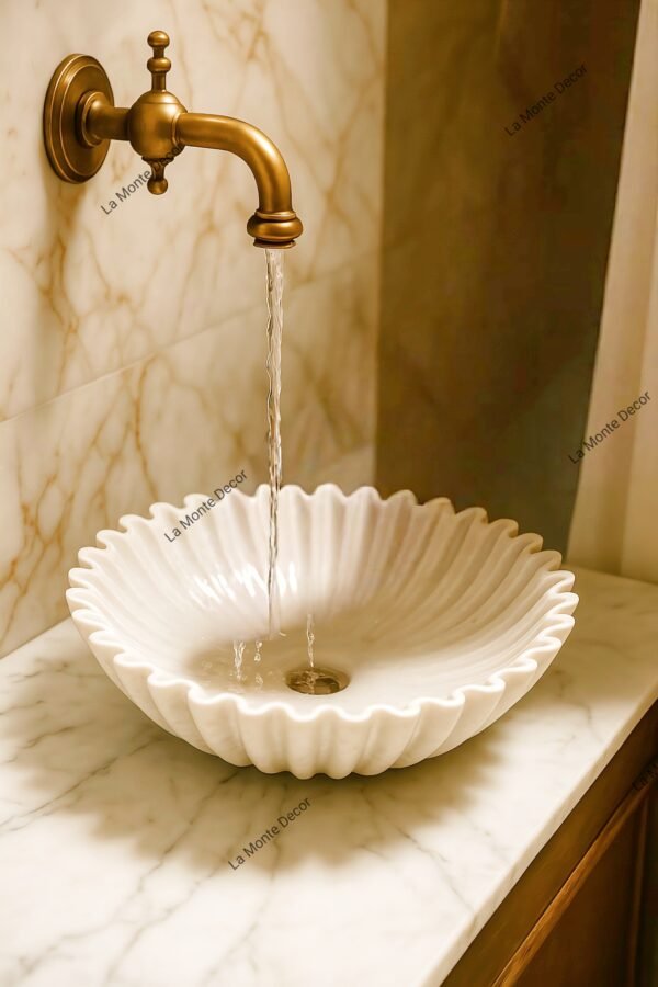 White Ruffle Wash Basin - Image 2
