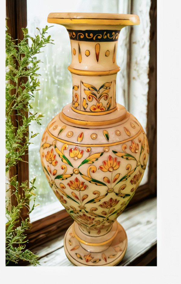 Handicraft Kingdom Antique Embossed Marble Flower Pot - Image 3