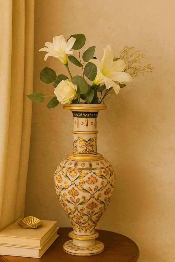 Handicraft Kingdom Antique Embossed Marble Flower Pot