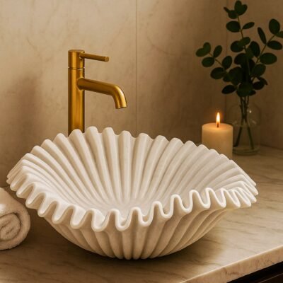 Marble Ruffle Wash Basin