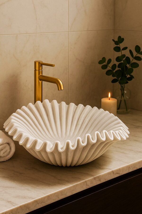 Marble Ruffle Wash Basin
