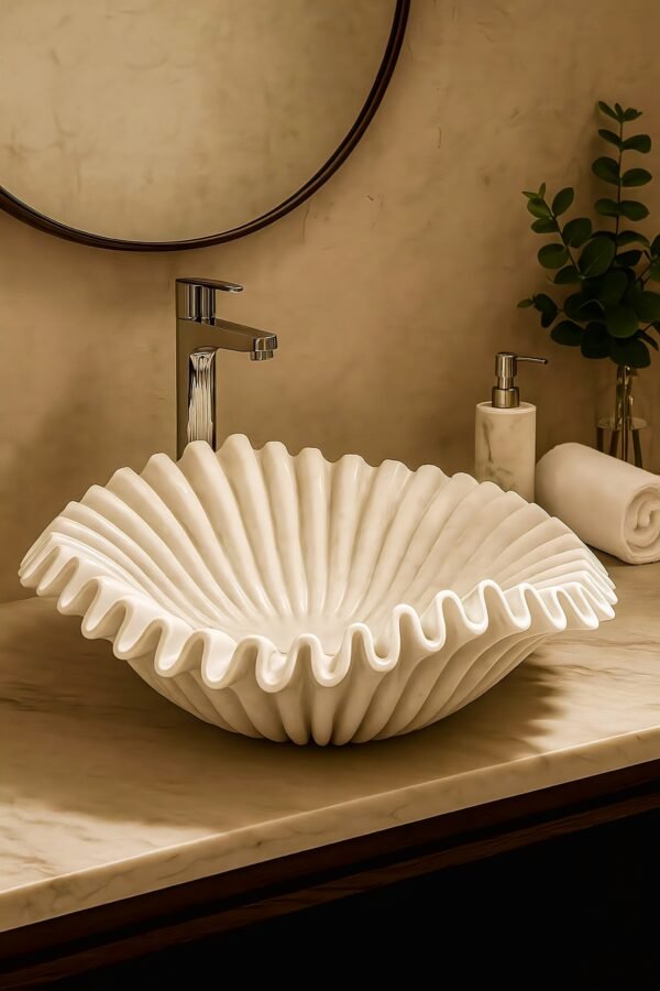 Marble Ruffle Wash Basin - Image 2