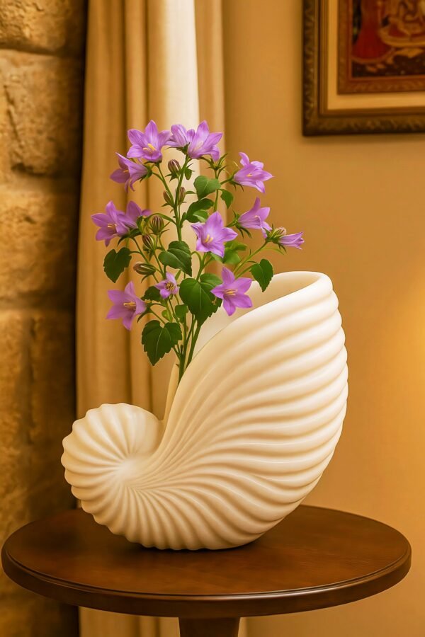 Marble Shell Conch Design Flower Pot