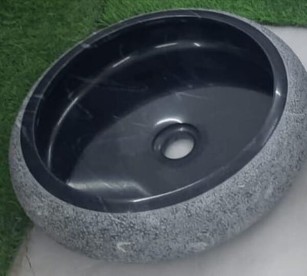 Natural Black Marble basin - Image 3