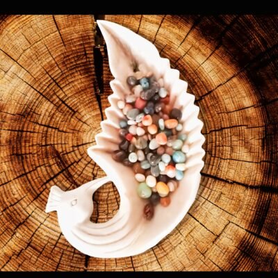 Peacock Shape Marble Style Bowl