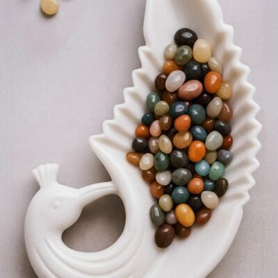 Peacock Shape Marble Style Bowl