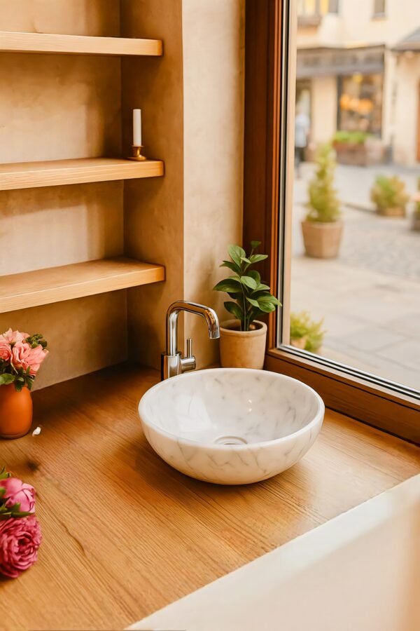 Round Marble Wash Basin - Image 2