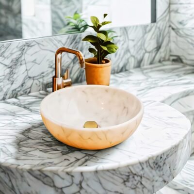 Round Marble Wash Basin