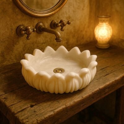 Lotus Flower Marble Wash Basin