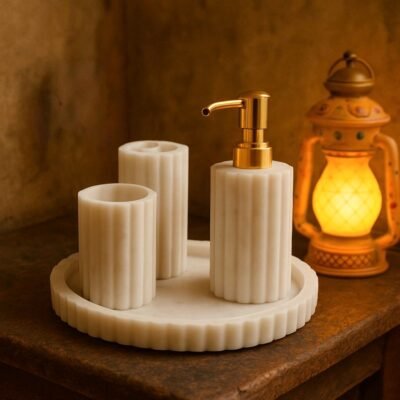 MarbleGlow Bathroom Set
