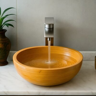 Gold Marble Wash Basin